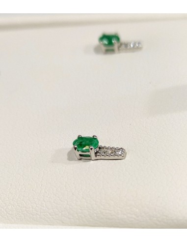Miluna Orecchini   Oro Bianco  Diamanti e Smeraldi ERD2110V2X