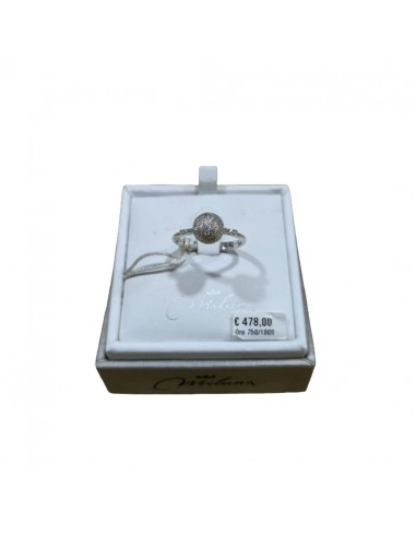 Anello Miluna Oro Bianco e Diamanti con Sfera Diamantata