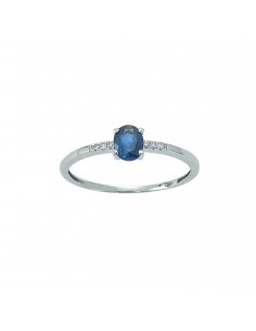 Anello Miluna in Oro con Zaffiro e Diamanti