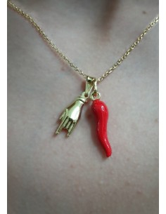 Cornetto con Mano Scaramantica e Catenina in Argento 2