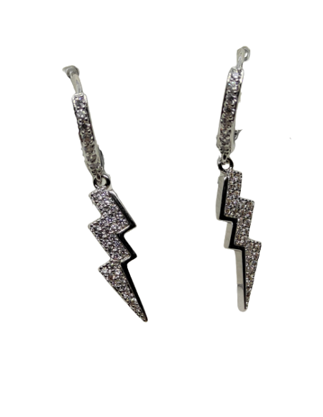 Orecchini cerchietto con pendente Fulmine