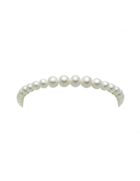 Miluna bracciale Perle a Scalare ed Oro  Bianco